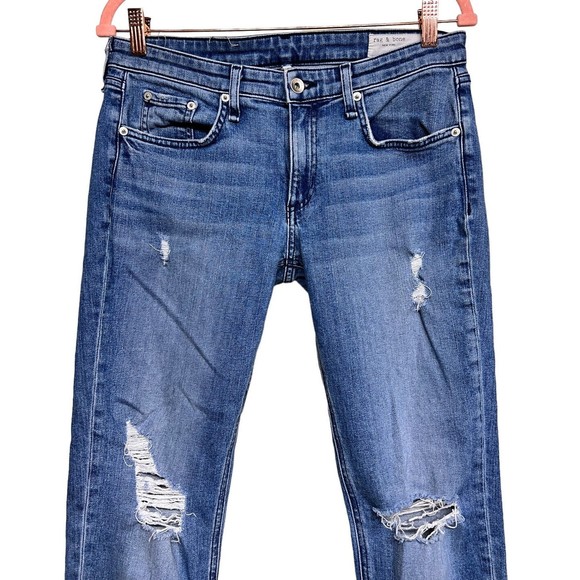 Rag & Bone Dre Low Rise Slim Boyfriend Jeans Aviation Wash Women’s Size 27 - Picture 3 of 9